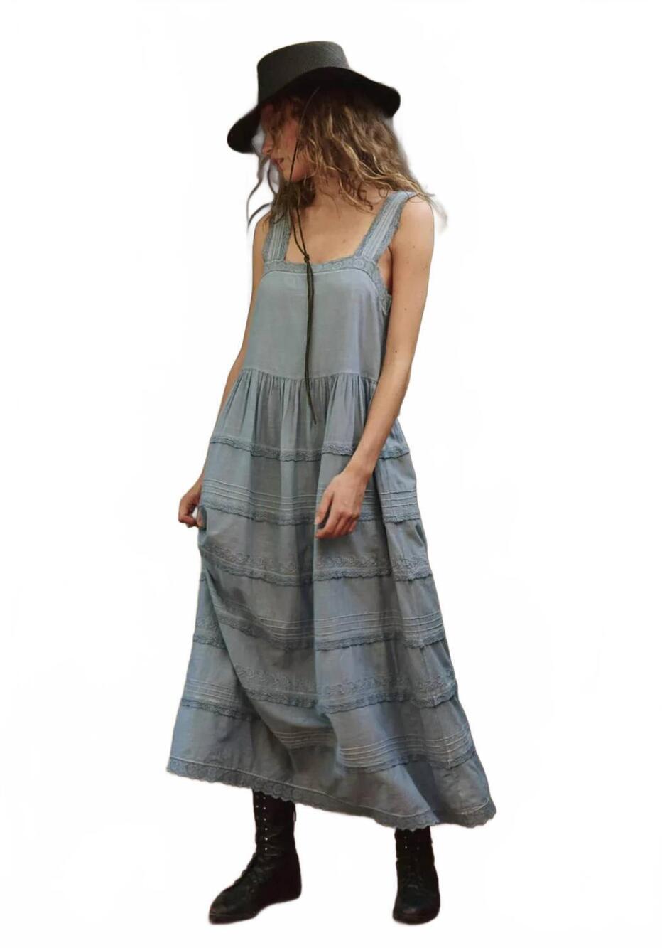 NEW THE GREAT. reverie dress in pale blue